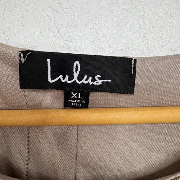 Lulus Metallic Ruched Bodycon Dress Gold Sparkle Long Sleeve XL - Picture 2 of 6